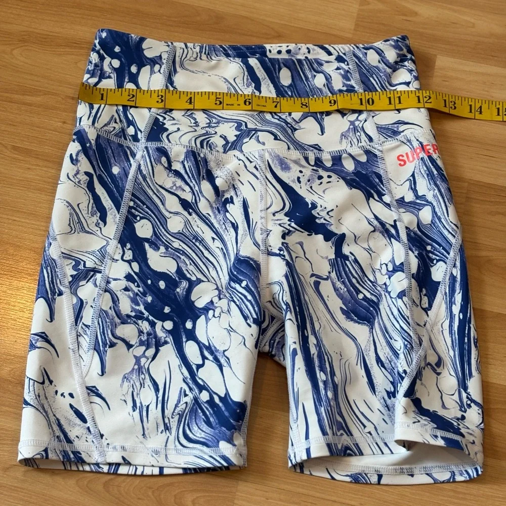 Superdry Sport Blue and White‎ Athletic Bike Shorts